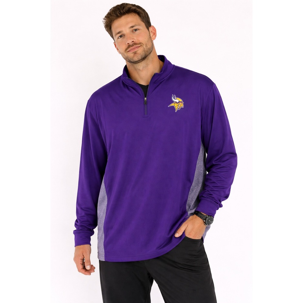 Minnesota Vikings 1/4 Zip‎ Pullover Mens 3XL Purple Fanatics Lightweight NFL